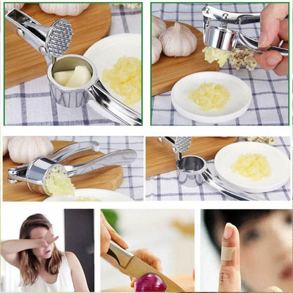 Stainless Steel Garlic Press, Crusher, and Peeler