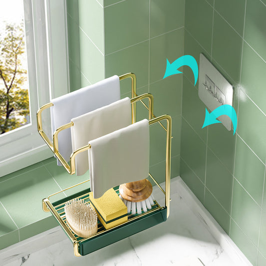 Wall-Mounted Sponge Holder and Kitchen Organizer with Drain Tray