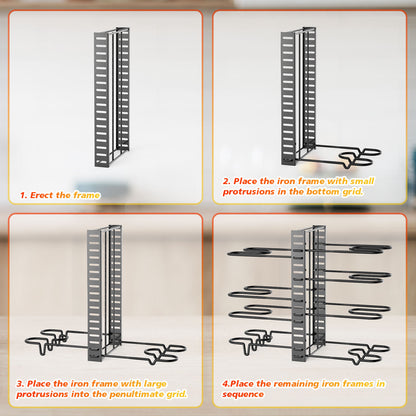 8-Tier Adjustable Pot and Pan Organizer Rack
