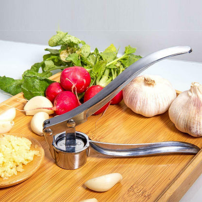 Stainless Steel Garlic Press, Crusher, and Peeler