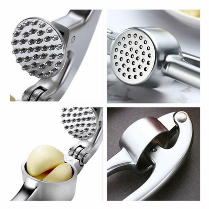 Stainless Steel Garlic Press, Crusher, and Peeler