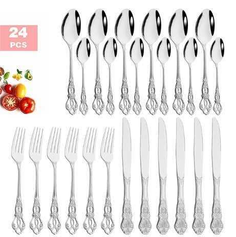 Gold-Plated Stainless Steel Cutlery Set