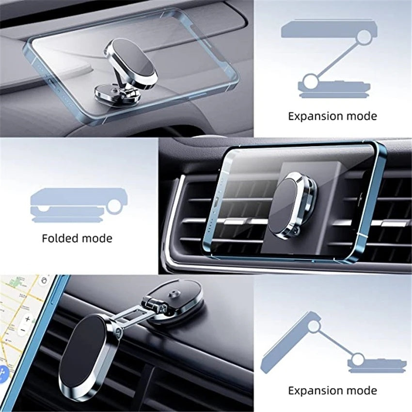 Foldable Metal Magnetic Car Phone Holder