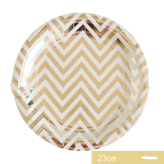 Gold Stripes Disposable Tableware