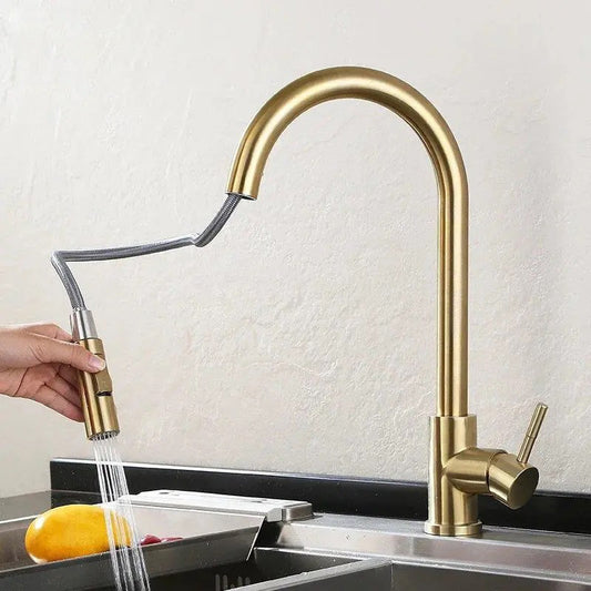 Kitchen Stainless Steel Pull-out Retractable Faucet
