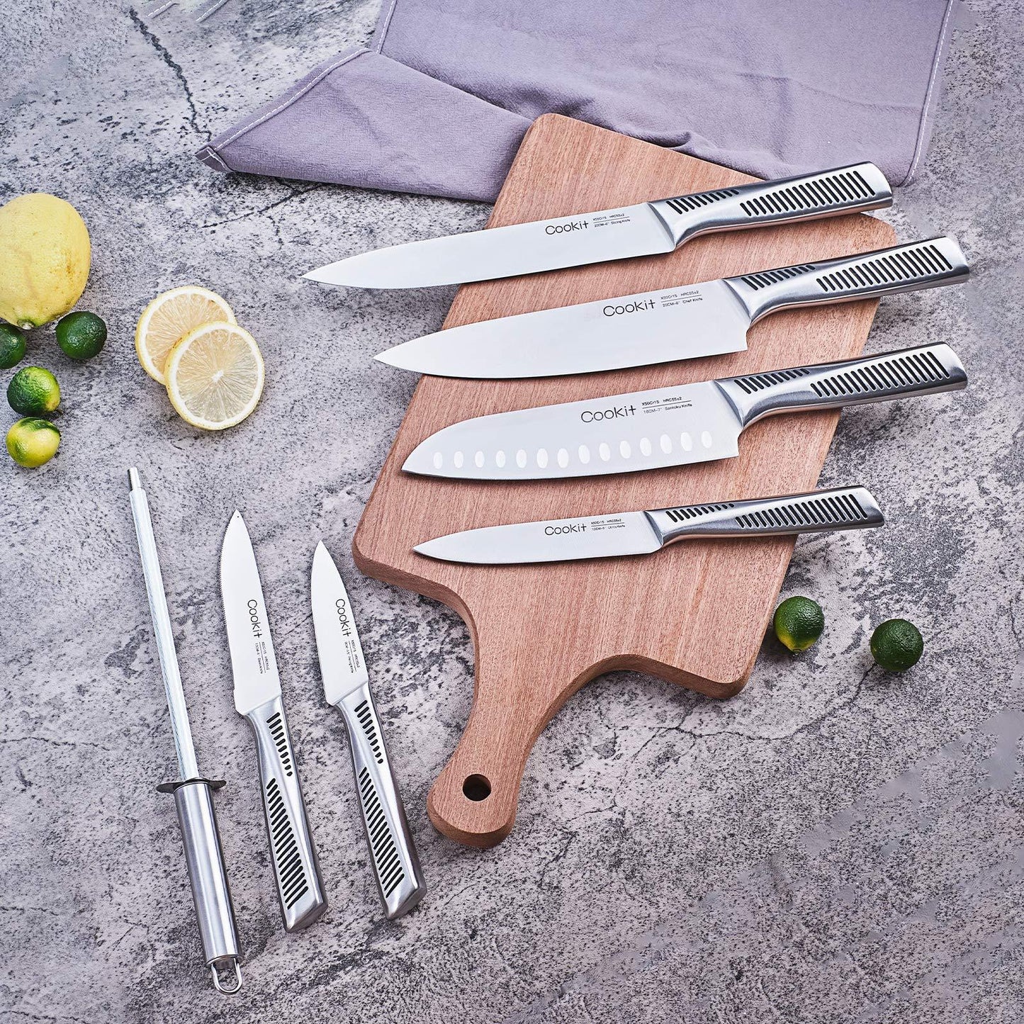 15-Piece Kitchen Knife Set with Block & Accessories