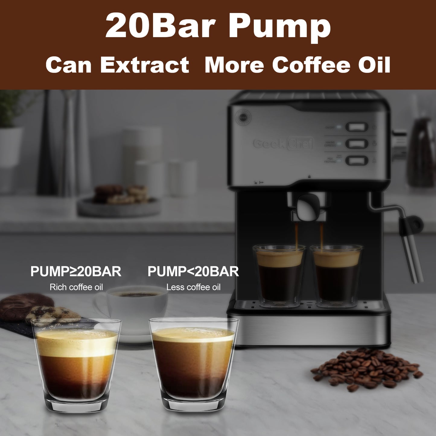 Geek Chef 20 Bar Espresso Machine
