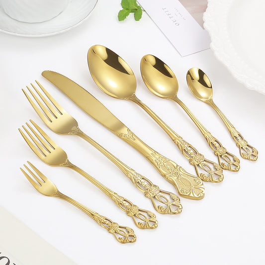 Gold-Plated Stainless Steel Cutlery Set
